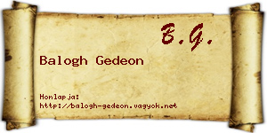 Balogh Gedeon névjegykártya